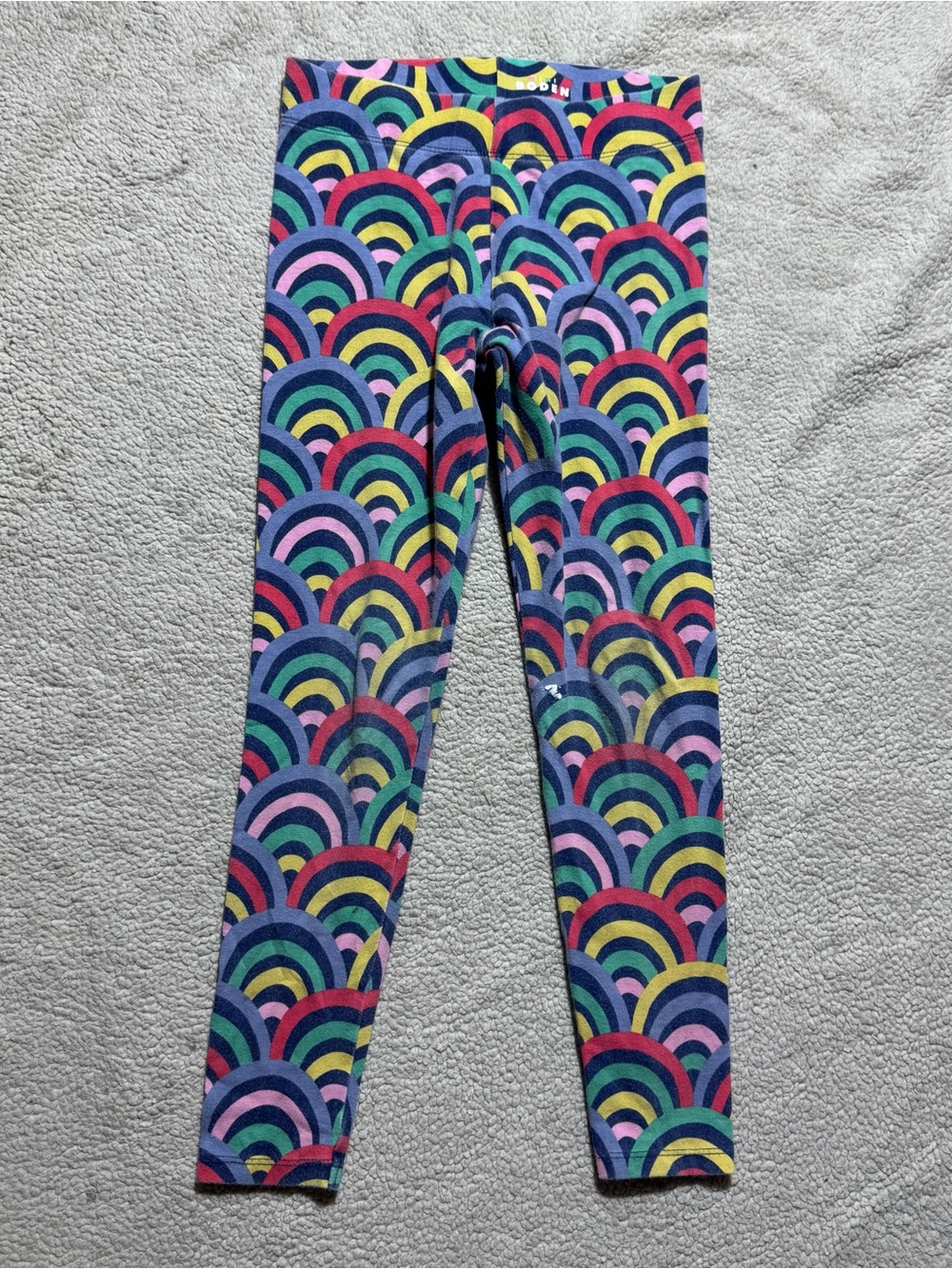 Mini‎ Boden Girls 8-9Y Multicolor Rainbow Print Stretch Waist Sleepwear Casual